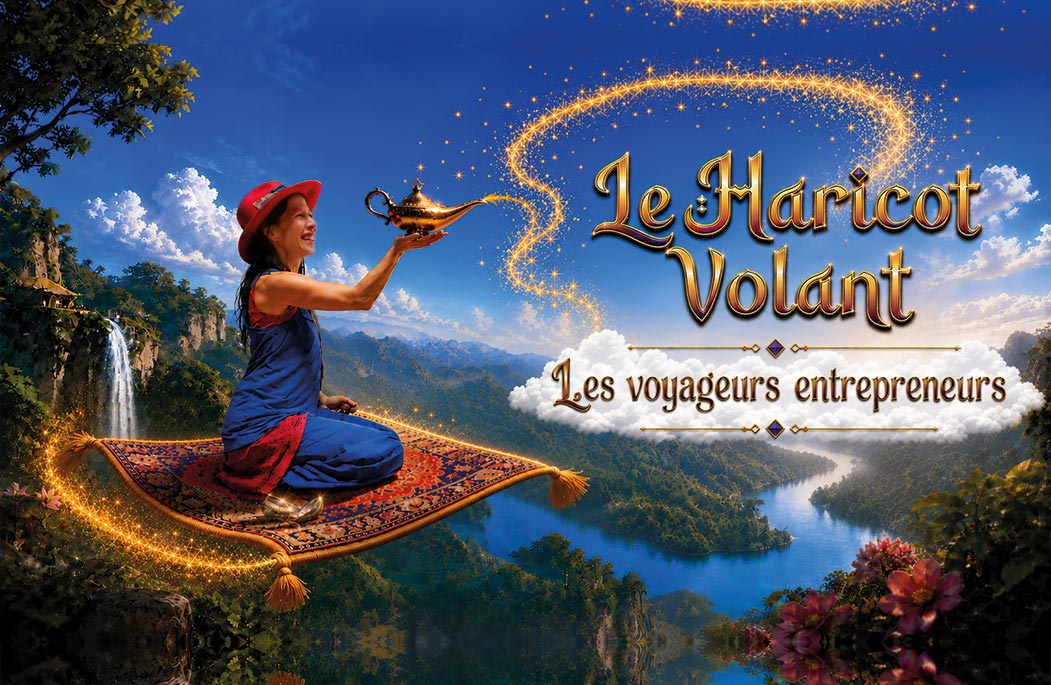 Le Haricot Volant, les voyageurs entrepreneurs : Caroline sur son tapis volant